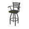 Holland Bar Stool Co Jackie with Arms 36 in. Swivel Bar Stool with Black Wrinkle Finish and Canter Pine Seat 415 - alternate 1